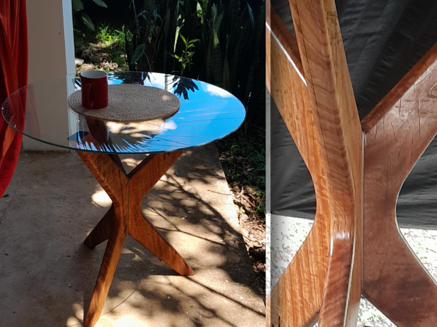 Coffee Table made of Mango Hardwood and Glass