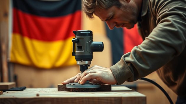 German Woodworker with Router